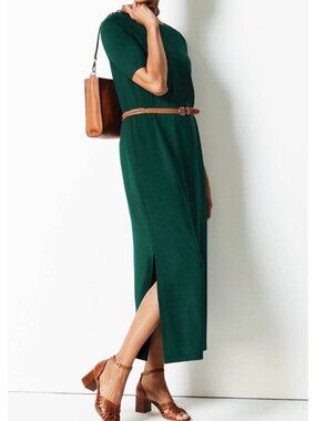 J.Jill Wearever Collection Cap-Sleeve Maxi Dress Size M Emerald